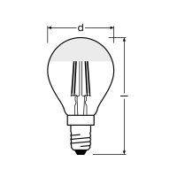 PARATHOM CL P  FIL Mirror Silver 34 non-dim  4W/827 E14
