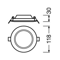 DL SLIM DN105 6W/6500K WT IP20     LEDV