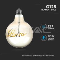 G125-E27-5W-LED FILAMENT BULB AMBER GLASS-2200K