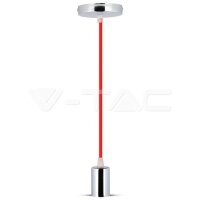 Chrome Metal Cup Pendant Light Red