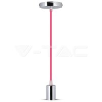 Chrome Metal Cup Pendant Light Rose Red