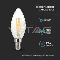 LED Bulb - 4W Filament  E14 Cross Twist Candle 2700K