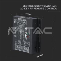 LED RGB CONTROLLER WITH 20 KEY RF REMOTE CONTROL