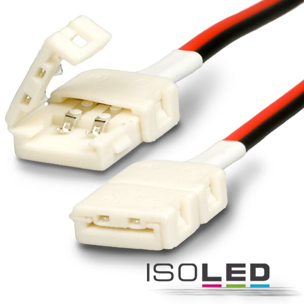 Clip-Verbinder mit Kabel (max. 5A) C1-28 für 2-pol. IP20 Flexstripes mit Breite 8mm, Pitch >12mm