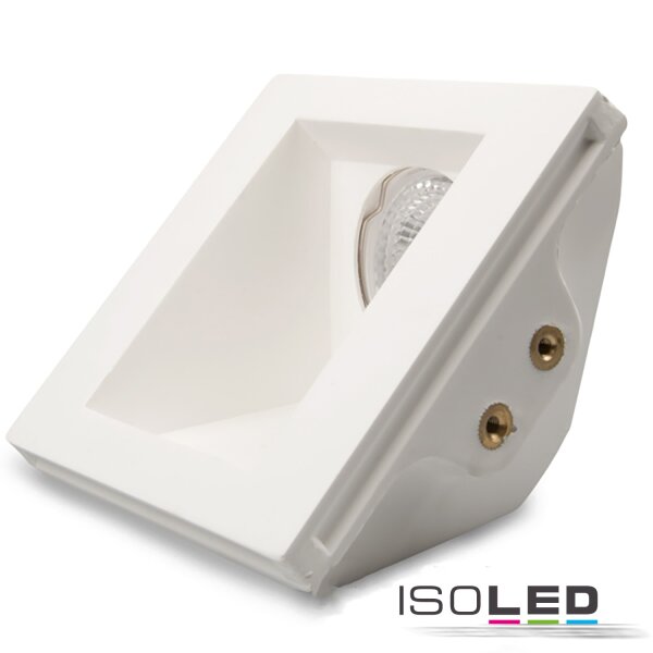 Gips Einbaustrahler für GU10/MR16 Spots, rückversetzt, asymmetrisch, weiß