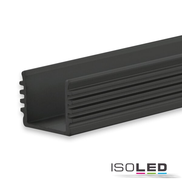 LED Aufbauprofil SURF12 BORDERLESS Aluminium schwarz pulverbeschichtet RAL 9005, 200cm