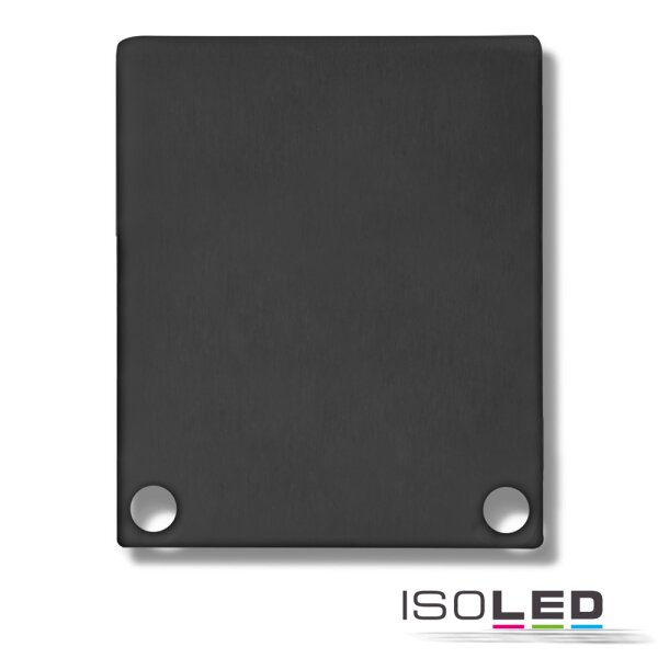 Endkappe EC44 Alu schwarz RAL 9005 für SURF/DIVE24 FLAT mit COVER11, 2 STK, inkl. Schrauben