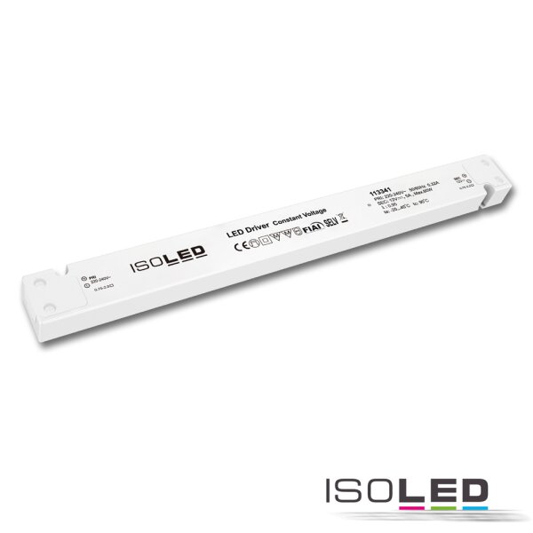 LED Trafo 12V/DC, 0-60W, SELV, ultraflach, schmal