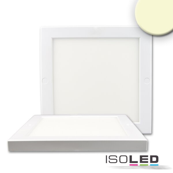 Deckenlampe Slim eckig, 220x220mm, weiß, 18W, Trafo integriert, warmweiß