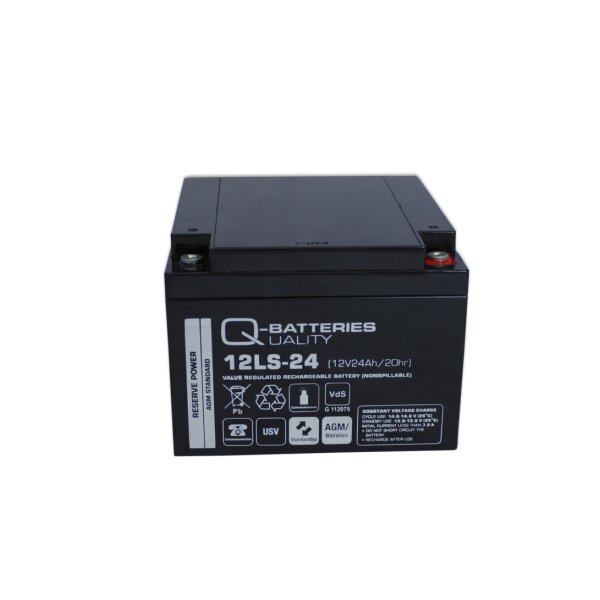 Q-Batteries 12LS-24 12V 24Ah Blei-Vlies-Akku / AGM VRLA mit VdS