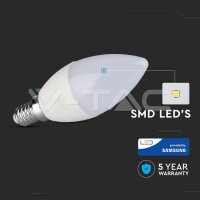 4.5W PLASTIC CANDLE BULB WITH SAMSUNG CHIP 4000K E14 A++
