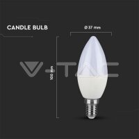 4.5W PLASTIC CANDLE BULB WITH SAMSUNG CHIP 4000K E14 A++