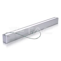 LED Linear Light SAMSUNG CHIP - 60W Hanging Suspension Silver Body 4000K 1200x75x105mm