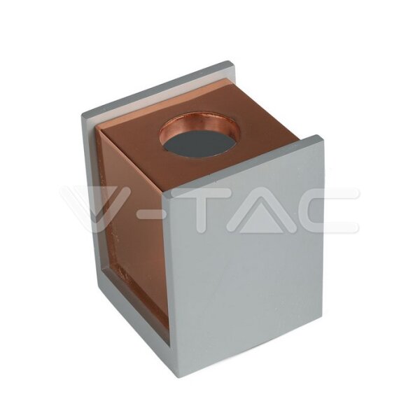 1*GU10-GREY CONCRETE SQUARE METAL GYPSUM SURFACE WITH MATT ROSE GOLD BOTTOM