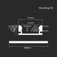 Led Strip Mounting Kit With Diffuser  2000* 17.4*7MM Milky