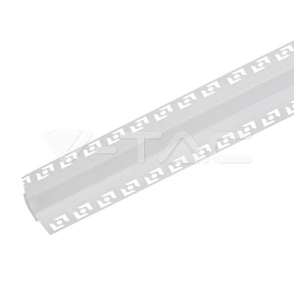 Led Strip Mounting Kit With Diffuser  Milky Gypsum Outer Corner 2000MM