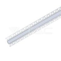 Led Strip Mounting Kit With Diffuser  Milky Gypsum Inner Corner 2000MM