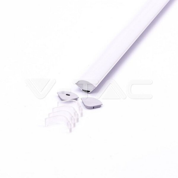 Led Strip Mounting Kit With Diffuser  Milky Gypsum Corner Round  2000MM