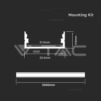 Led Strip Mounting Kit With Diffuser  2000* 23.5*10MM White Housing