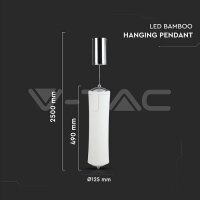 18W LED DESIGNER SINGLE LONG PENDANT(TRIAC DIMMABLE) 3000K-WHITE