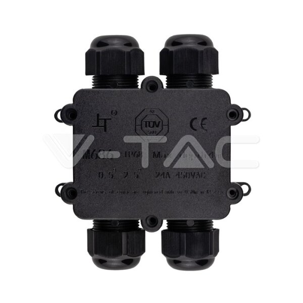 BLACK 4 PIN WATER PROOF TERMINAL BLOCK-CABLE DIAMETER(8-12MM)-IP68