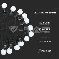 0.5W LED STRING LIGHT(10M) WITH BULB (20 BULBS)-EU PLUG RGBY 24V