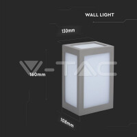 12W LED WALL LIGHT 6400K GREY BODY IP65