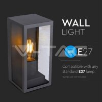 WALL LAMP(1*E27) MATT BLACK-CLEAR GLASS