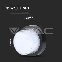 12W LED WALL LIGHT 3000K,BLACK -ROUND