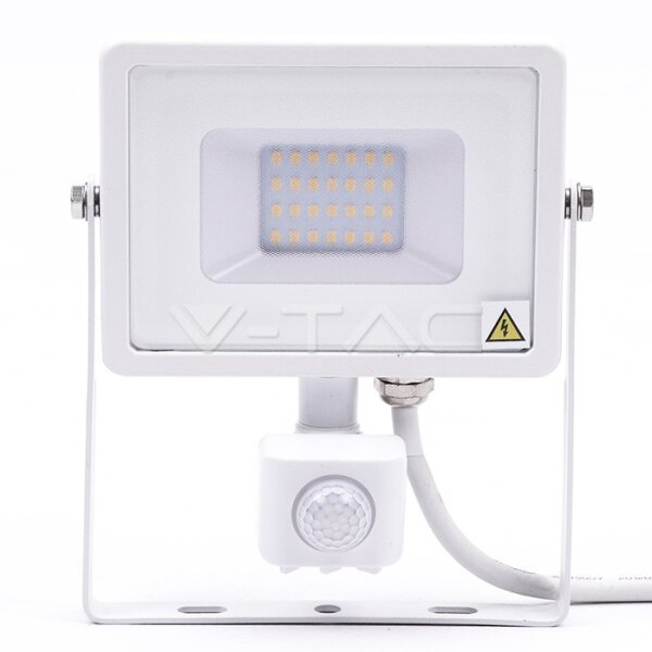 20W SMD PIR SENSOR FLOODLIGHT WITH SAMSUNG CHIP 3000K WHITE BODY WHITE GLASS