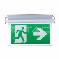 2W-LED RECESSED FIXED EMERGENCY EXIT LIGHT-LED BY SAMSUNG-6000K