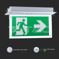 2W-LED RECESSED FIXED EMERGENCY EXIT LIGHT-LED BY SAMSUNG-6000K