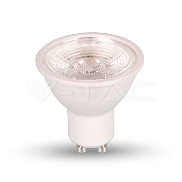 7W SPOT GU10 PLASTIC WITH LENS 6000? DIMMABLE