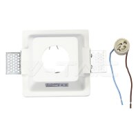 GU10 GYPSUM FITTING WITH FROST GLASS SQUARE