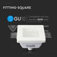 GU10 GYPSUM FITTING WITH FROST GLASS SQUARE