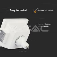 GU10 GYPSUM FITTING WITH FROST GLASS SQUARE