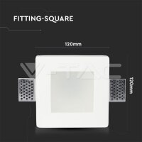 GU10 GYPSUM FITTING WITH FROST GLASS SQUARE