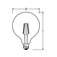 1906LEDGLOBE 4W/824 230VFILGDE27FS1OSRAM