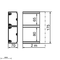 Unex Brüstungskanal 70x170 mit 2 Abdeckungen (65 und...