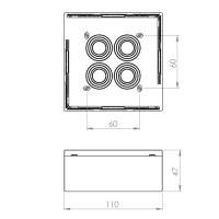 Unex Verbindungs-u. Abzweigdose 110x110 aus U24X