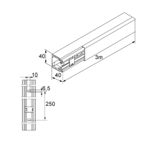 Unex Installationskanal 40x40 aus U23X