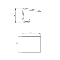 Unex Deckelklemme lichtgrau aus U48X