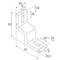 Unex Winkel für Wandbefestigung aus U48X