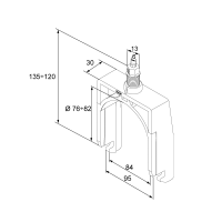 Unex Kabelschelle lichtgrau Ø76-82 aus U48X