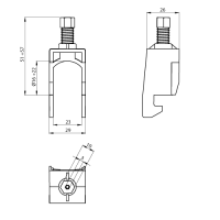 Unex Kabelschelle achatgrau Ø16-22 aus U48X