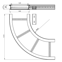 Unex Flachbogen 90° 135x600 R600 aus U23X