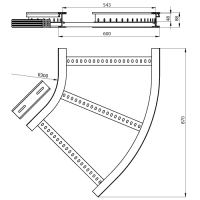 Unex Flachbogen 45° 85x600 R300 aus U23X