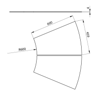 Unex Abdeckung Bogen 45° 600 R600 aus U23X