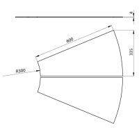 Unex Abdeckung Bogen 45° 600 R300 aus U23X