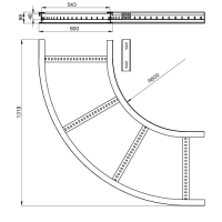 Unex Flachbogen 90° 85x600 R600 aus U23X